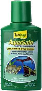 TetraFauna AquaSafe for Reptiles and Amphibians 3.38 Oz, Aqua-Terrarium Water Conditioner, Makes Tap Water Safe