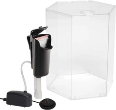 Tetra Bubbling LED Aquarium Kit 1 Gallon, Hexagon Shape, With Color-Changing Light Disc
