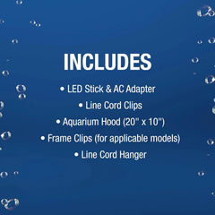 Tetra LED Aquarium Hood 20 in x 10 in, Low-Profile Fish Tank Cover | With Hidden Lighting