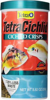 Tetra Cichlid Crisps, Nutritionally Balanced Fish Food for All Top and Mid-Water Cichlids, 8.82 oz