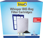 Tetra Whisper Bio-Bag Large Filter Cartridges for Aquariums, 8 Count, Unassembled, Fits Tetra Whisper Fish Tank Filters 10-30 Gal, 20-40 Gal, PF-20, 30, 40, 60, IQ 20, 30, 45, 60
