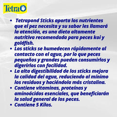 Tetra Pond Sticks, Koi Fish & Goldfish Food, Soft Sticks, Easy to Digest Floating Pond Fish Food, 11 pounds