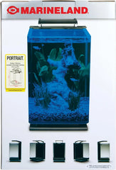 Marineland Portrait Glass LED Aquarium Kit, 5 Gallons, Hidden Filtration,Black