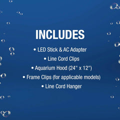 Tetra LED Aquarium Hood 24 in x 12 in, Low-Profile Fish Tank Cover with Hidden Lighting