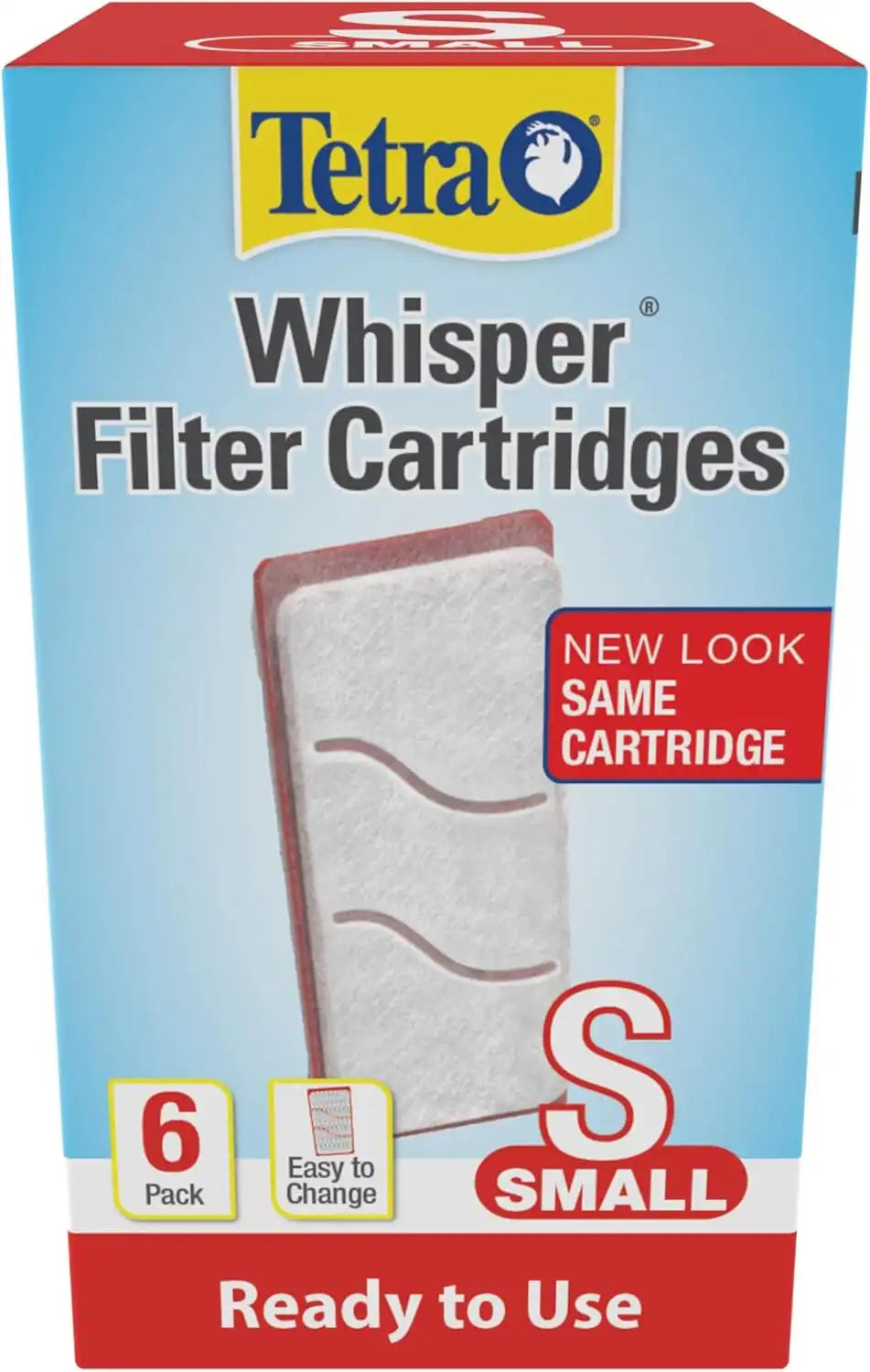Tetra Whisper Small Filter Cartridges for Aquariums, 6 Count, Ready to Use, Fits Tetra Whisper Filters for Fish Tanks 1 - 4 Gal