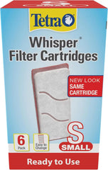 Tetra Whisper Small Filter Cartridges for Aquariums, 6 Count, Ready to Use, Fits Tetra Whisper Filters for Fish Tanks 1 - 4 Gal