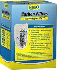 Tetra Whisper EX Carbon Medium Round Filter Cartridges, 4 Count, Fits Tetra Whisper EX 20 Fish Tank Filter