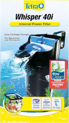 Tetra Whisper Internal Power Filter, Large Bio-Bag Filter Cartridges, 3-Stage Filtration, 20-40 gal