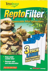 Tetra ReptoFilter Large Filter Cartridges for Terrariums, 3 Count, Fits TetraFauna ReptoFilter 50 gal